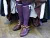 Carolyn  Richardson with hose and hand made shoes, "Embroidery of a Jacobean Lady" Talk by Caroline Richardson, Jan 2019