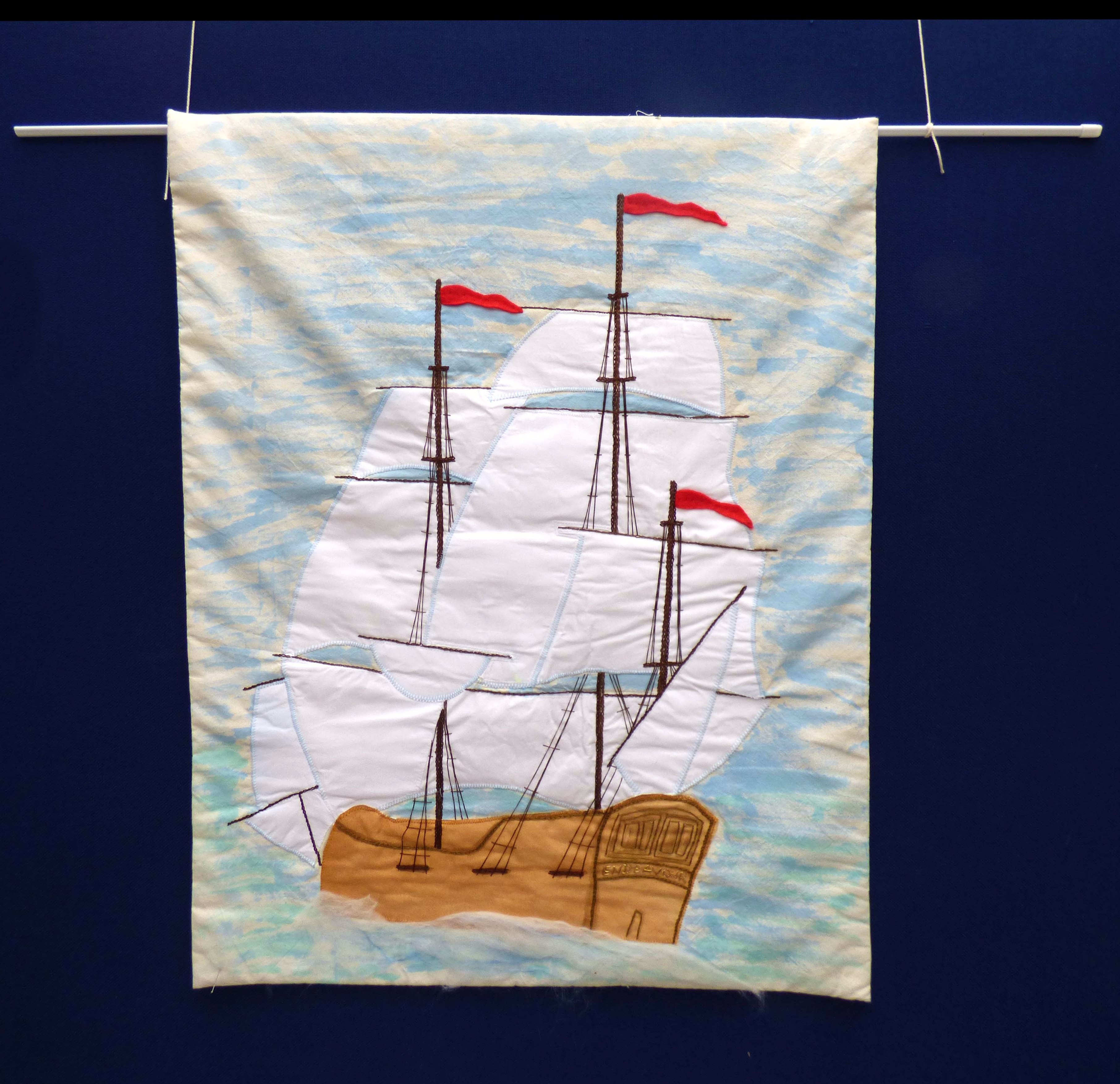 ENDEAVOUR, Young Embroiderers Group Project, Endeavour exhibition at Sefton Park Palm House 2019