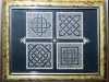 FOUR CELTIC KNOTS by Eileen Sampson, blackwork, Exhibition at All Hallows Church, September 2022