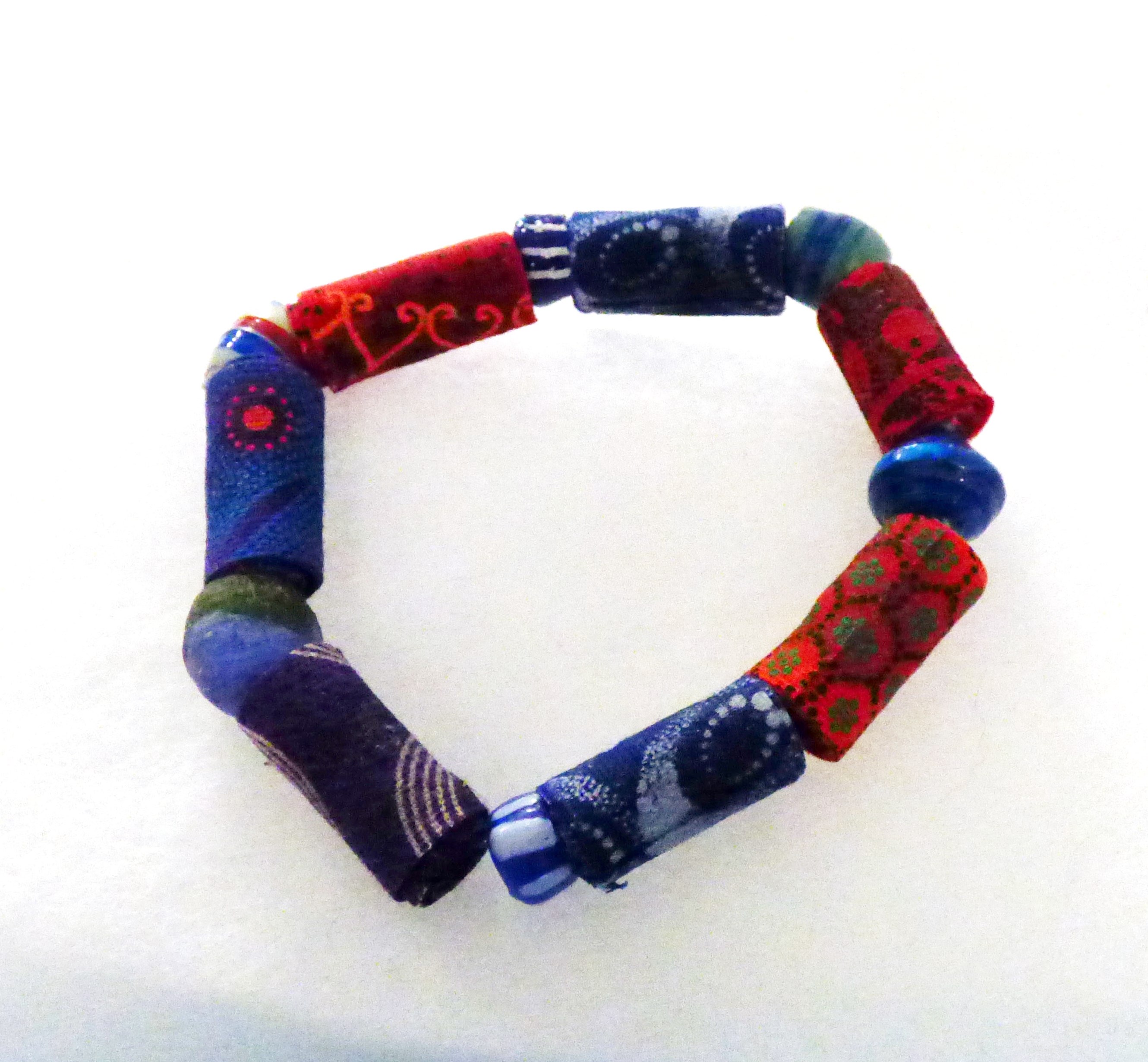 student's work at Fabric Beadmaking workshop with Magie Relph 2019