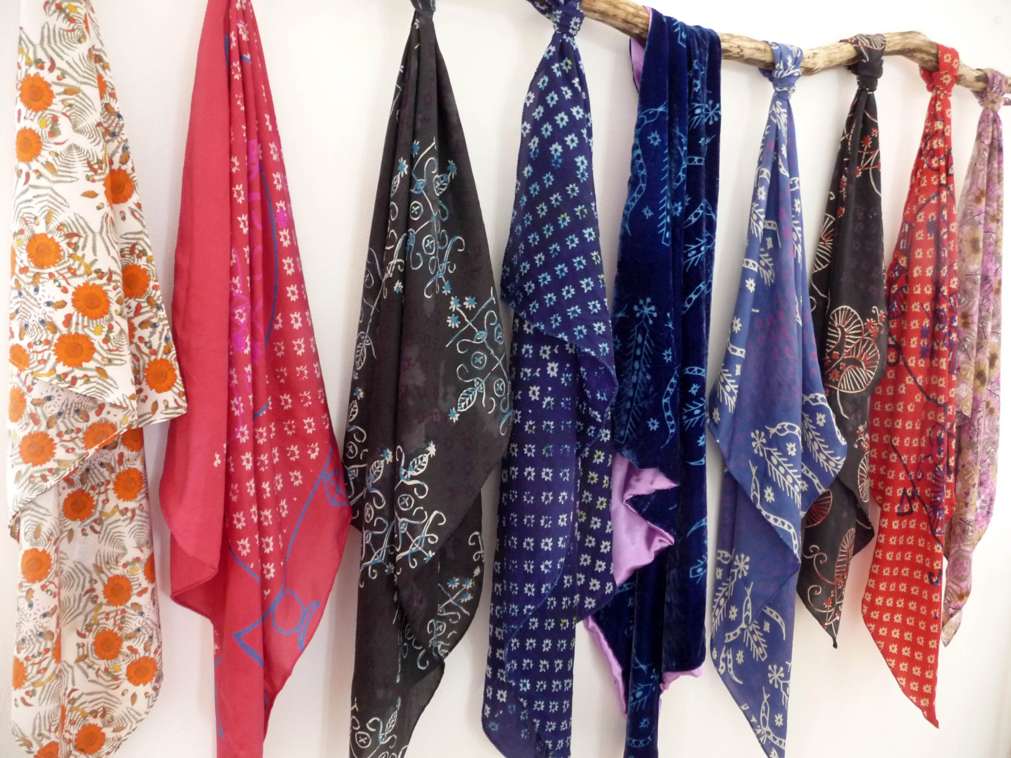 Screen printed scarves by Georgia Kane Frazer, Liverpool Hope Univ Art Degree Show 2014