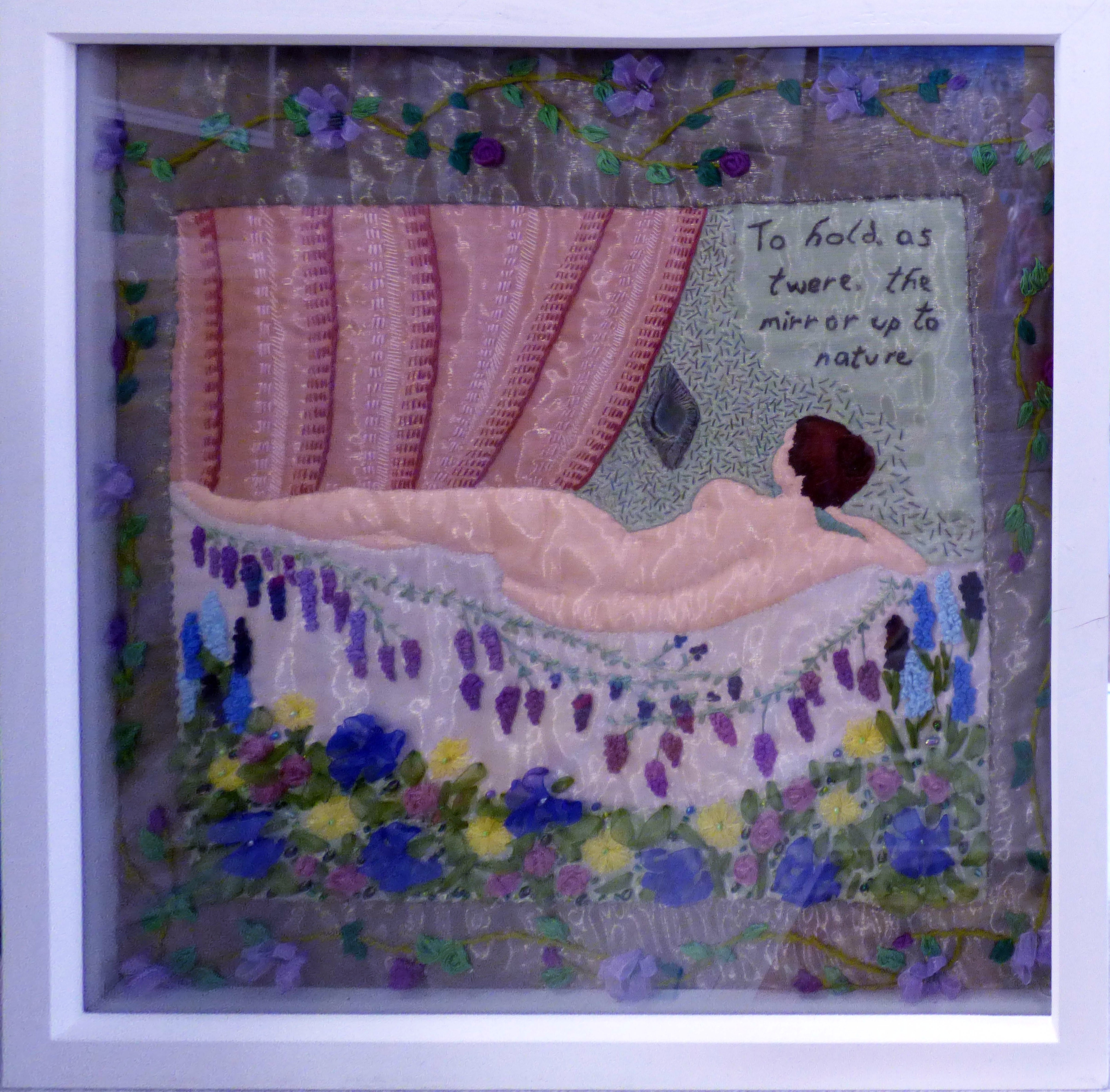 Gill Roberts won 1st Prize in the "From Postcard to Stitch" competition, January 2022