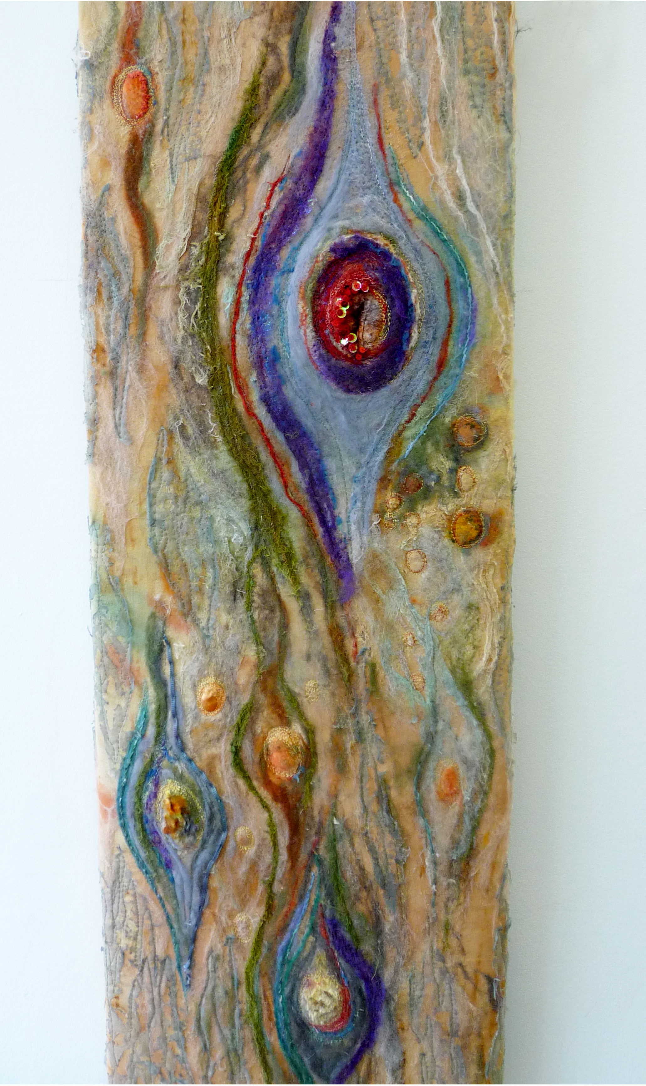 JAZZY JUPITER by Pat Bean, machine embroidery and needle felted