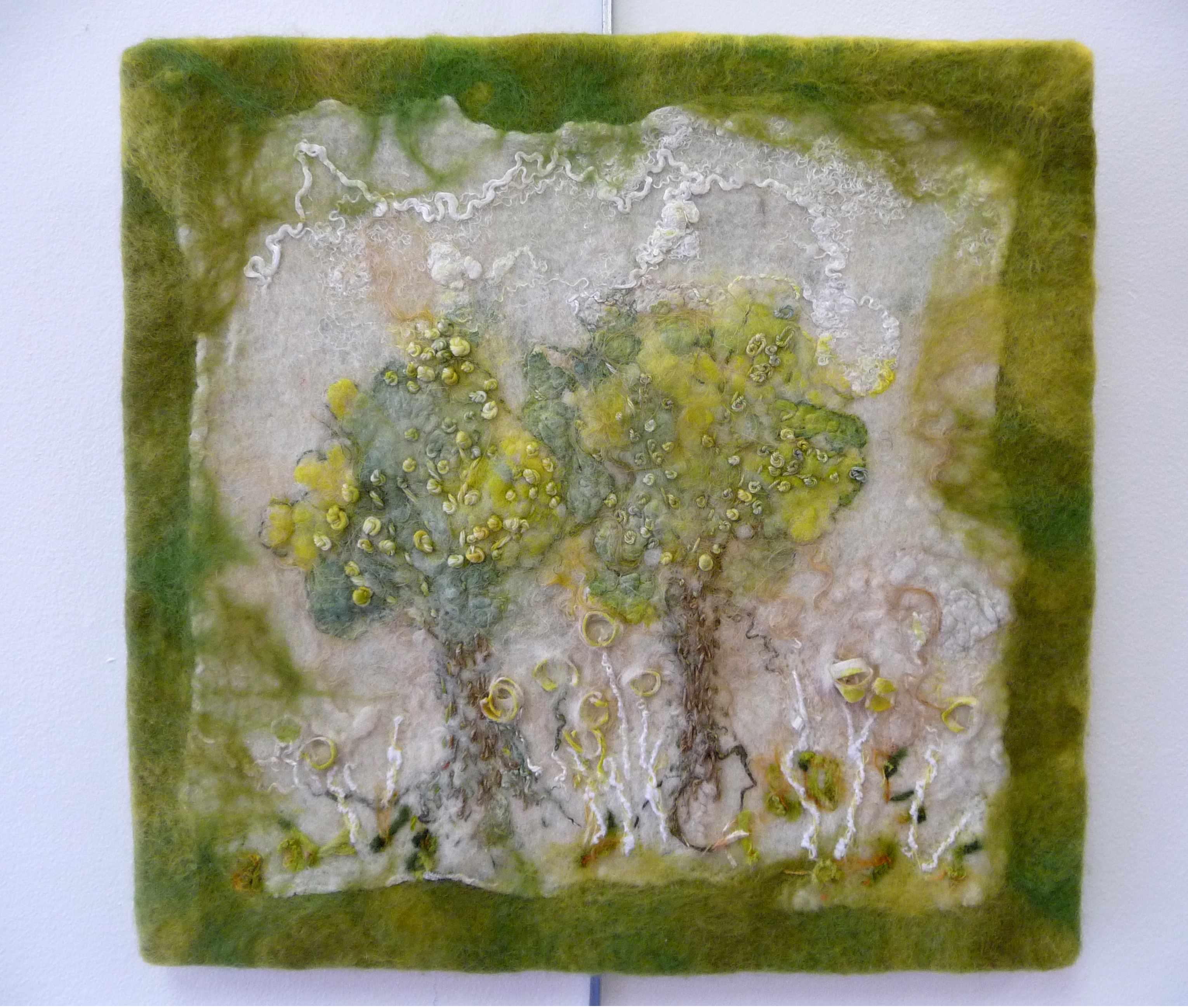 TREE FELT by Sue Tyldesley, felted and stitched