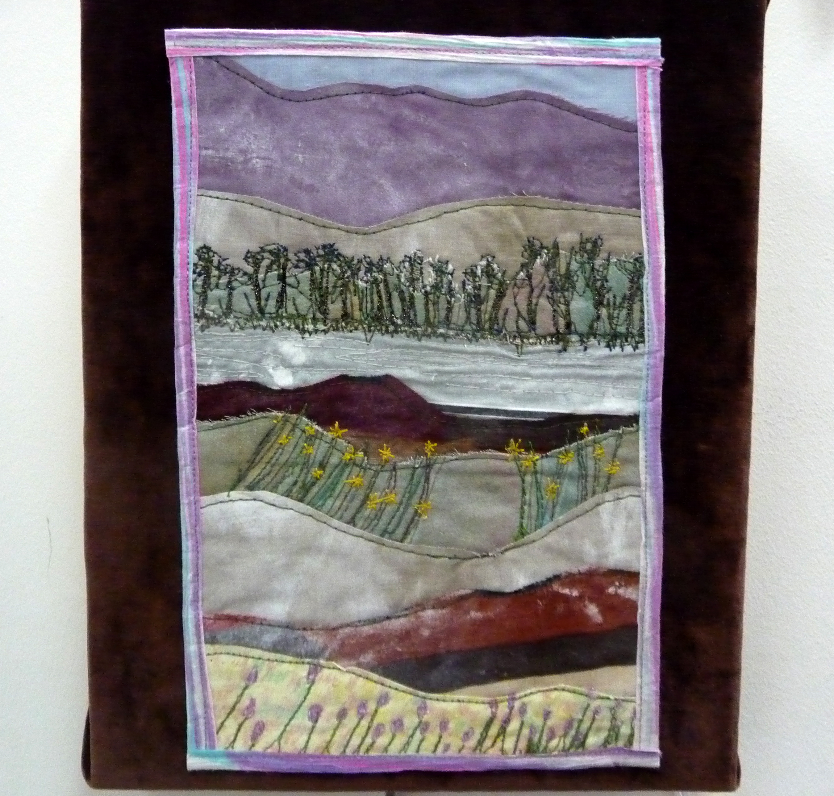 MEMORIES OF IONA by Sue Tyndesley, fabric and stitch hanging