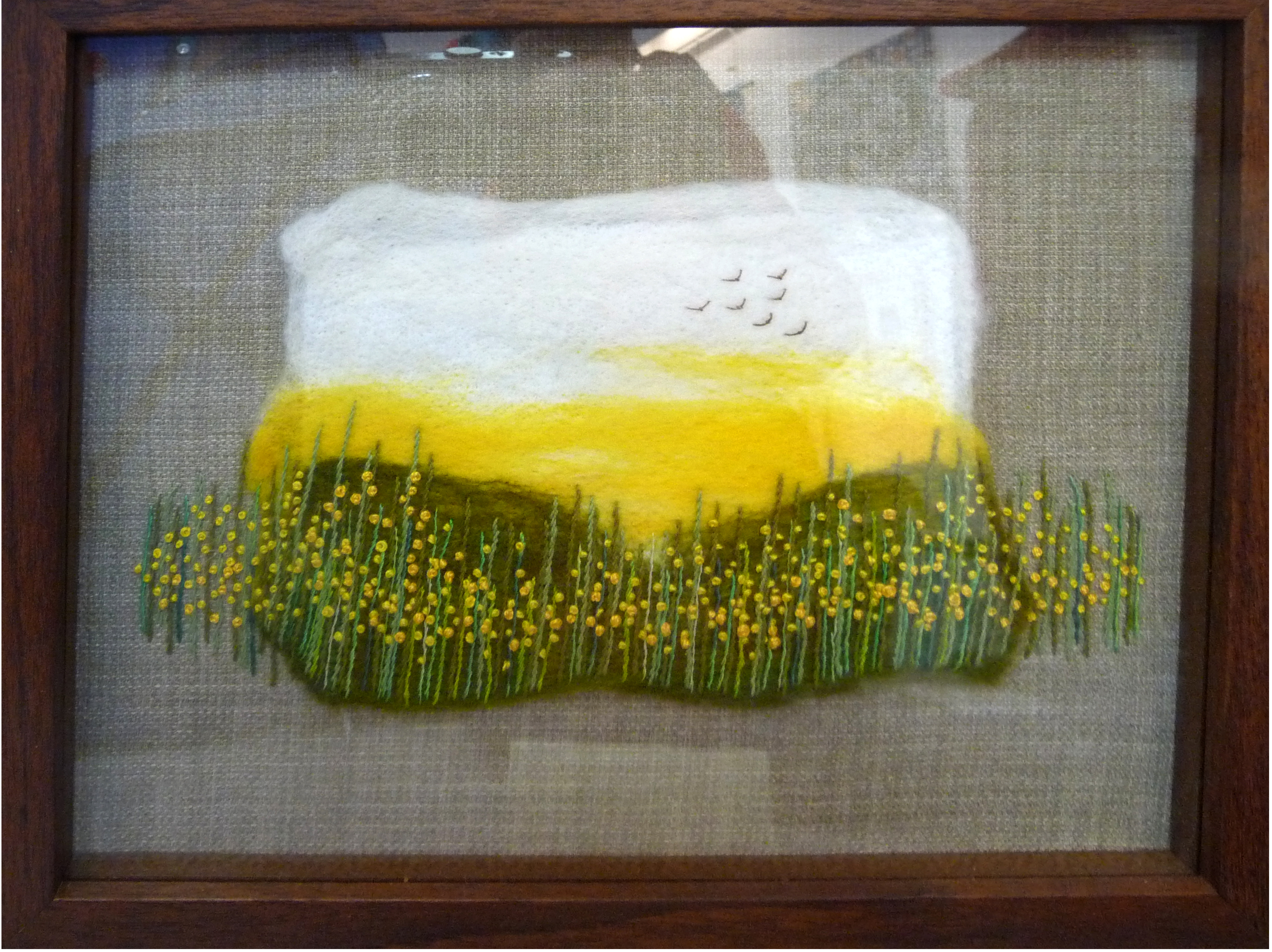 SAFFRON MEADOW by Suzanne Snape, felt and handstitch