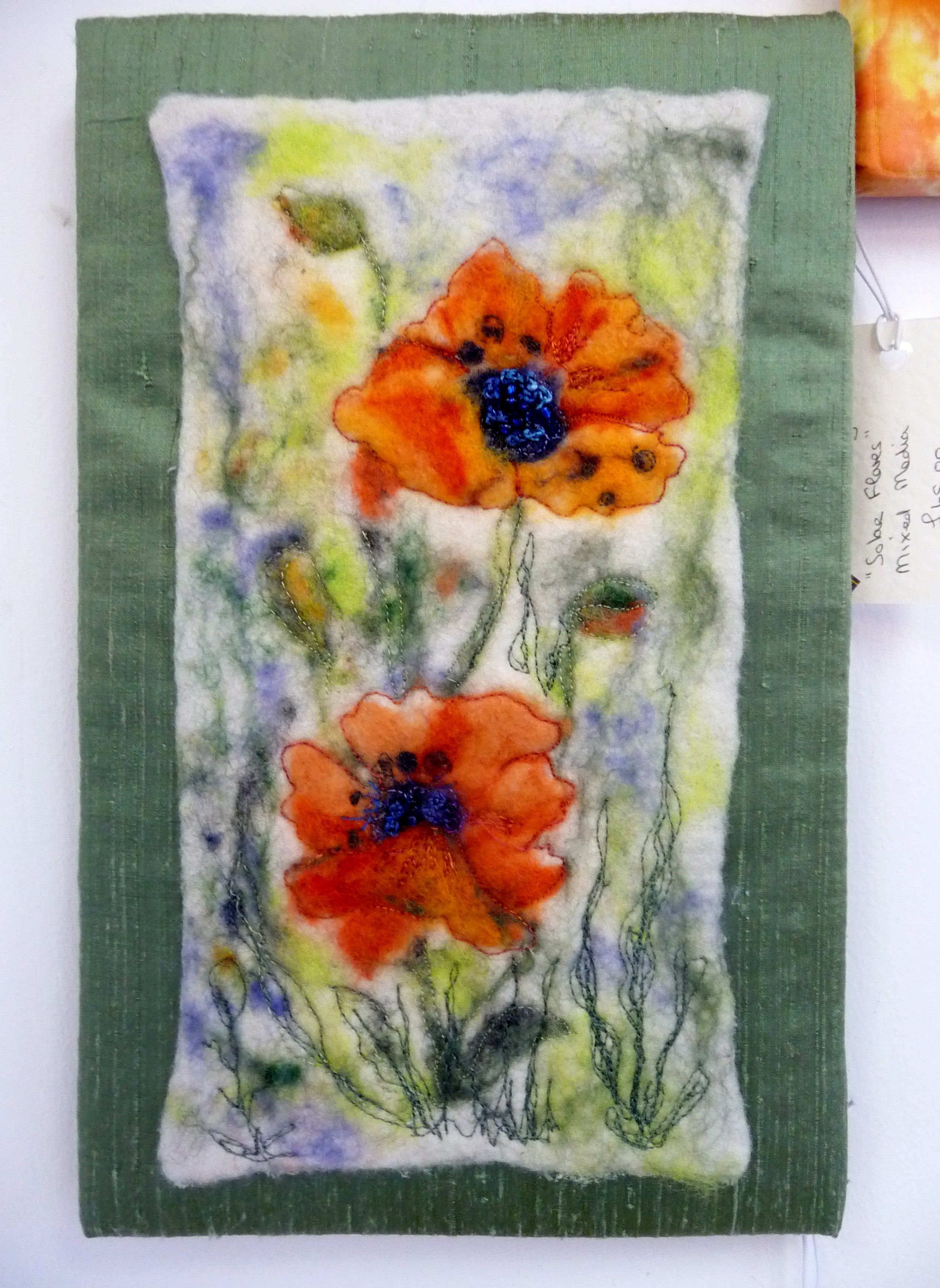 TWO POPPIES by Pat Bean, hand felted