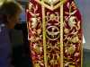 Pentecost Chausible on loan from St Xavier's Church at Golden Jubilee Flower Festival, Liverpool Metropolitan Cathedral 2017