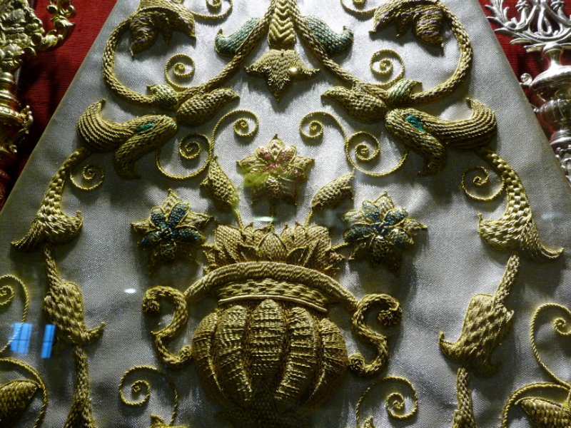 detail of goldwork in church in Mijas, Spain 2013