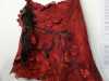 RED RAMBLING ROSES wrap over skirt by Julie James-Turner. Felted nuno, hand dyeing and reclaimed hand made fabrics
