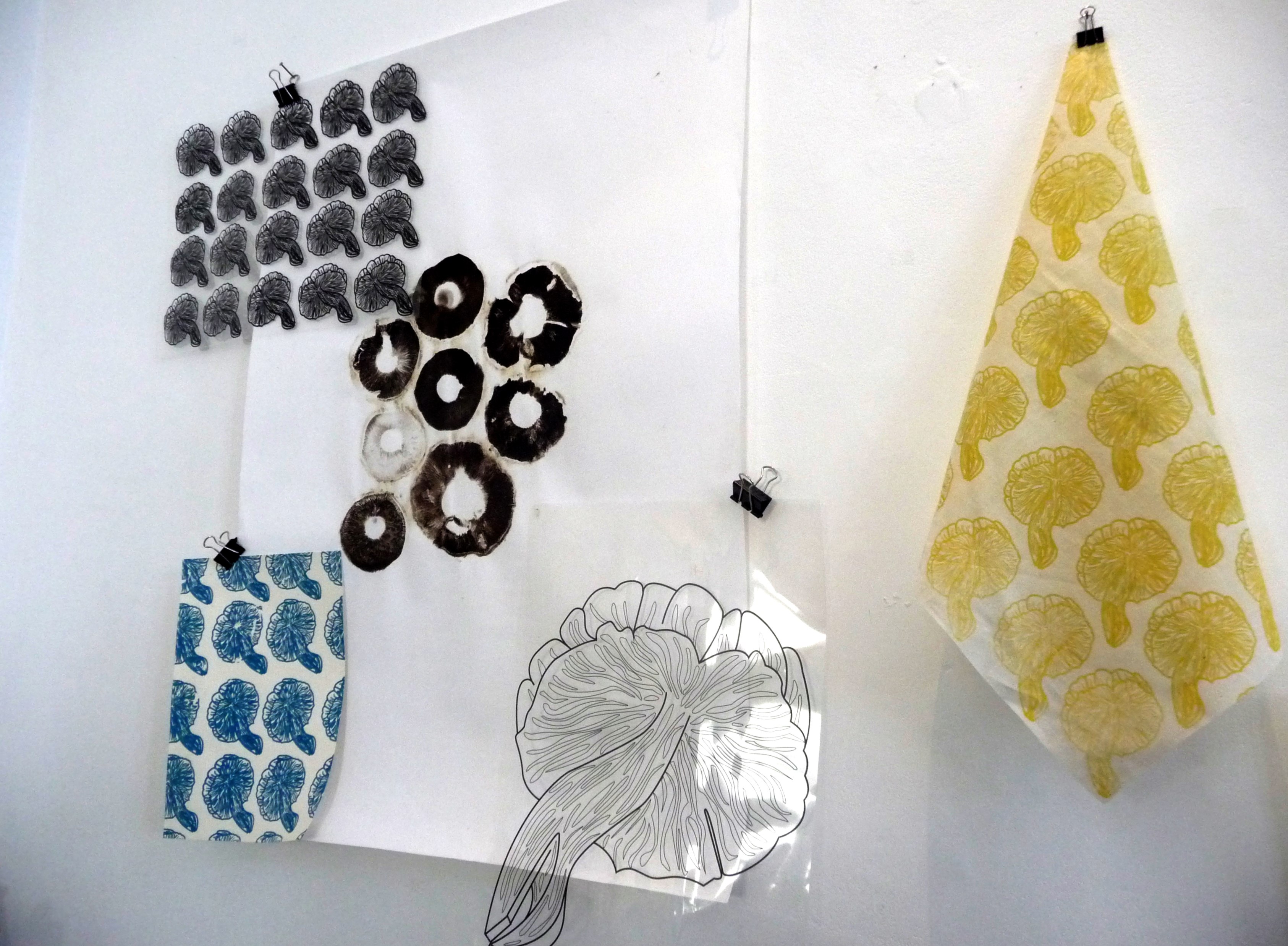 printed textile samples by Alissa Quinn at Liverpool Hope Uni Degree Show 2015