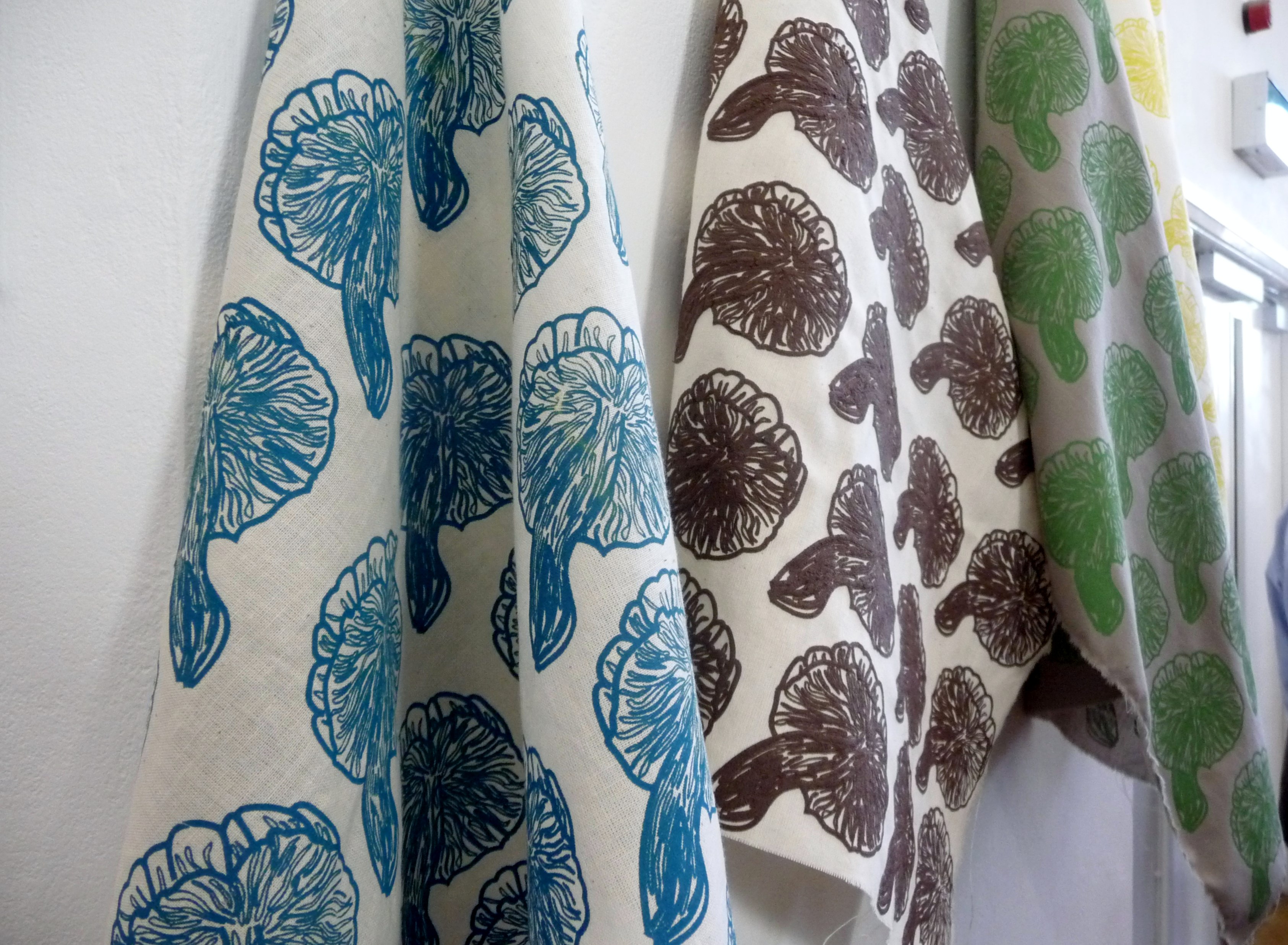 printed textile samples by Alissa Quinn at Liverpool Hope Uni Degree Show 2015