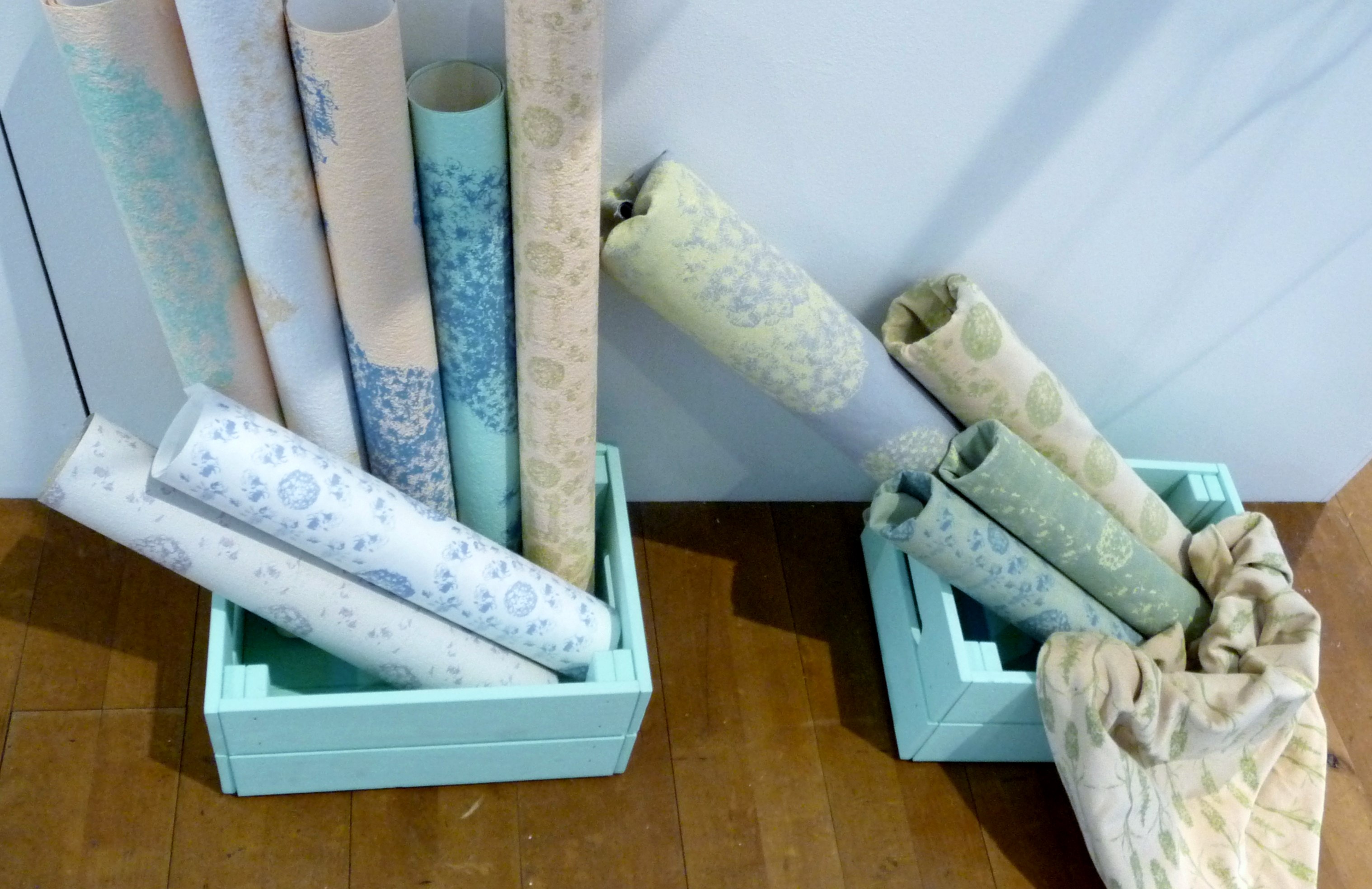 printed wallpaper and fabric by Laura-Jayne Wolstenholme at Liverpool Hope Uni Degree Show 2015
