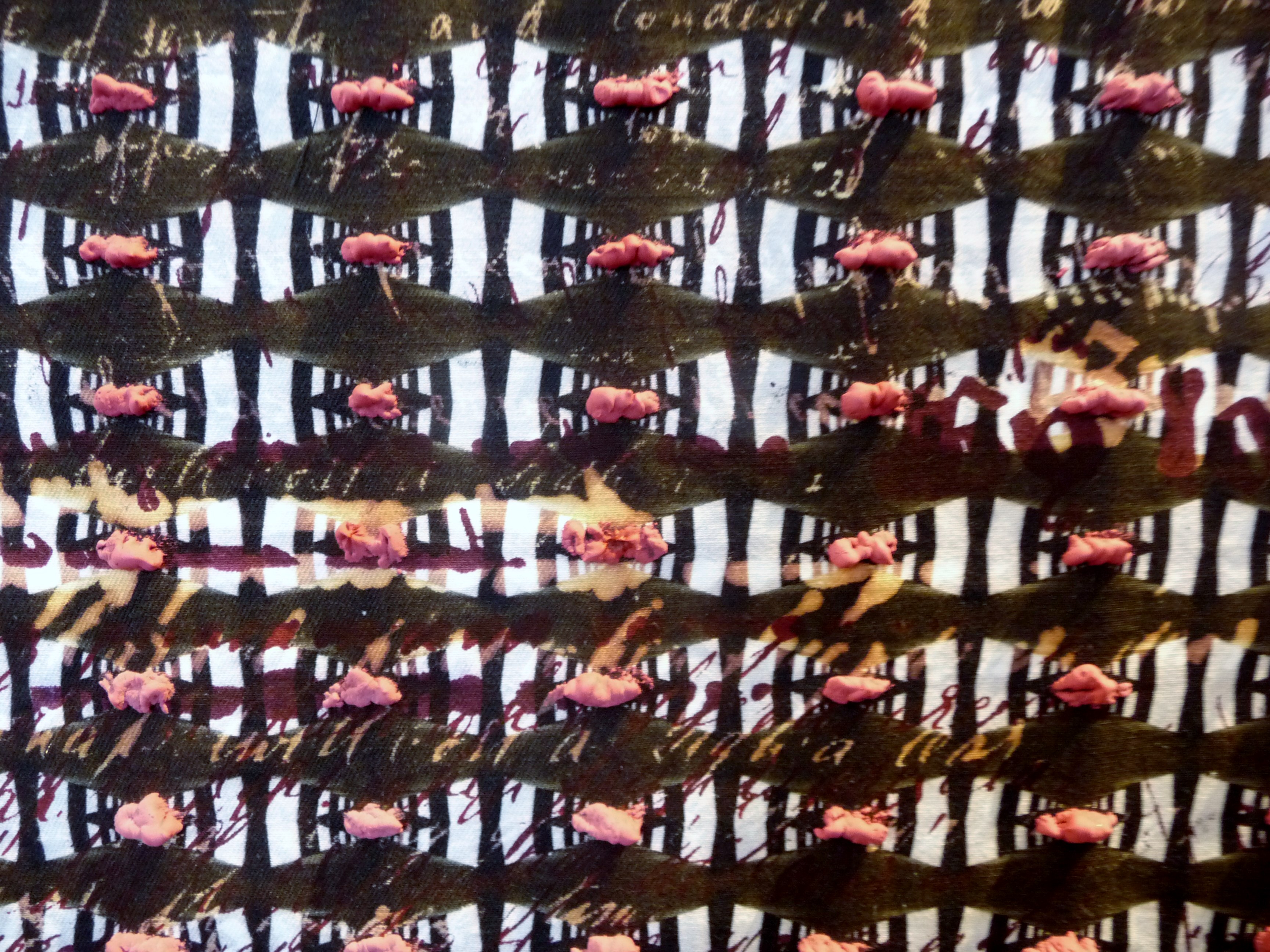 painted and printed textile by Abbie Rider at Liverpool Hope Uni Degree Show 2015