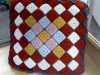 CROCHET CUSHION by Emma Varnam, inspired by a patchwork quilt in Gawthorpe Hall