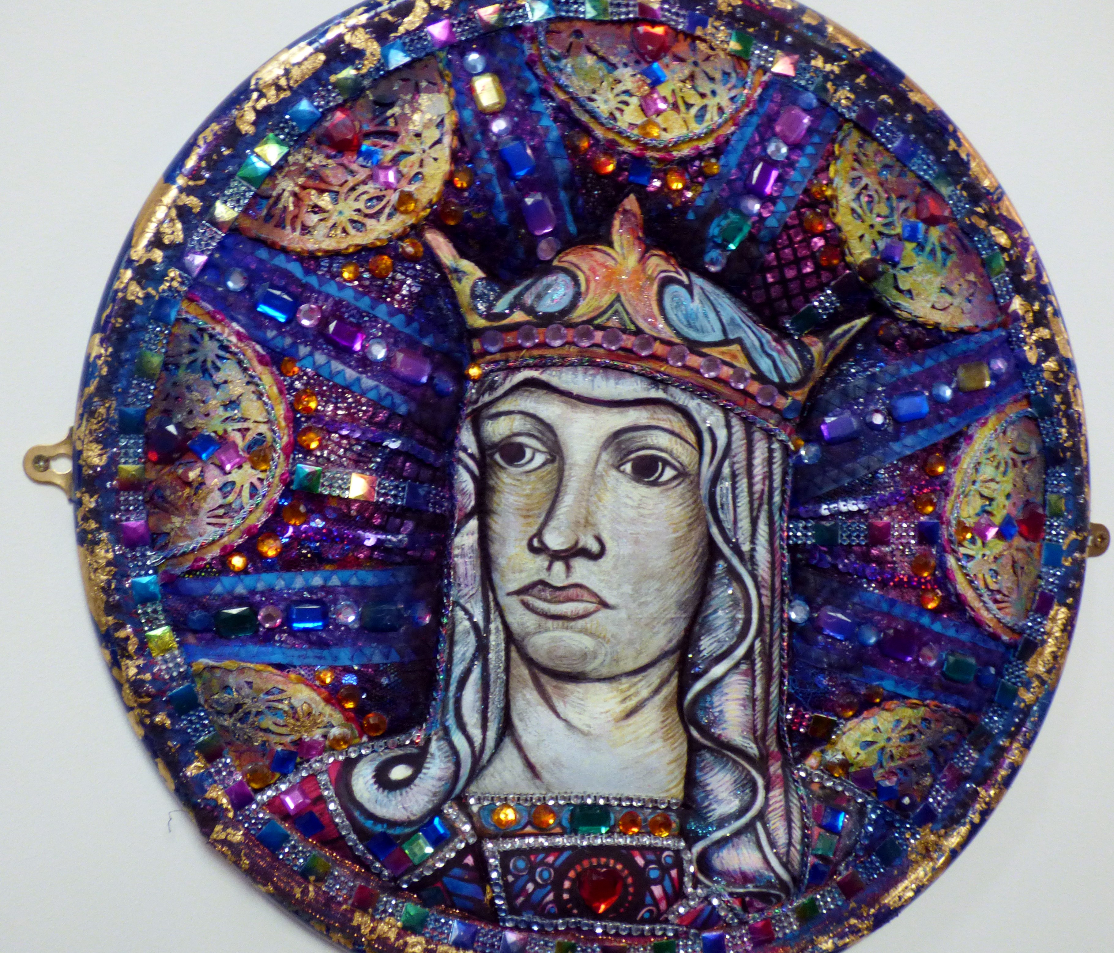 SAINT ETHELDREDA by Nikki Parmenter, mixed media, In All Its Glory exhibition, Chester Cathedral 2016