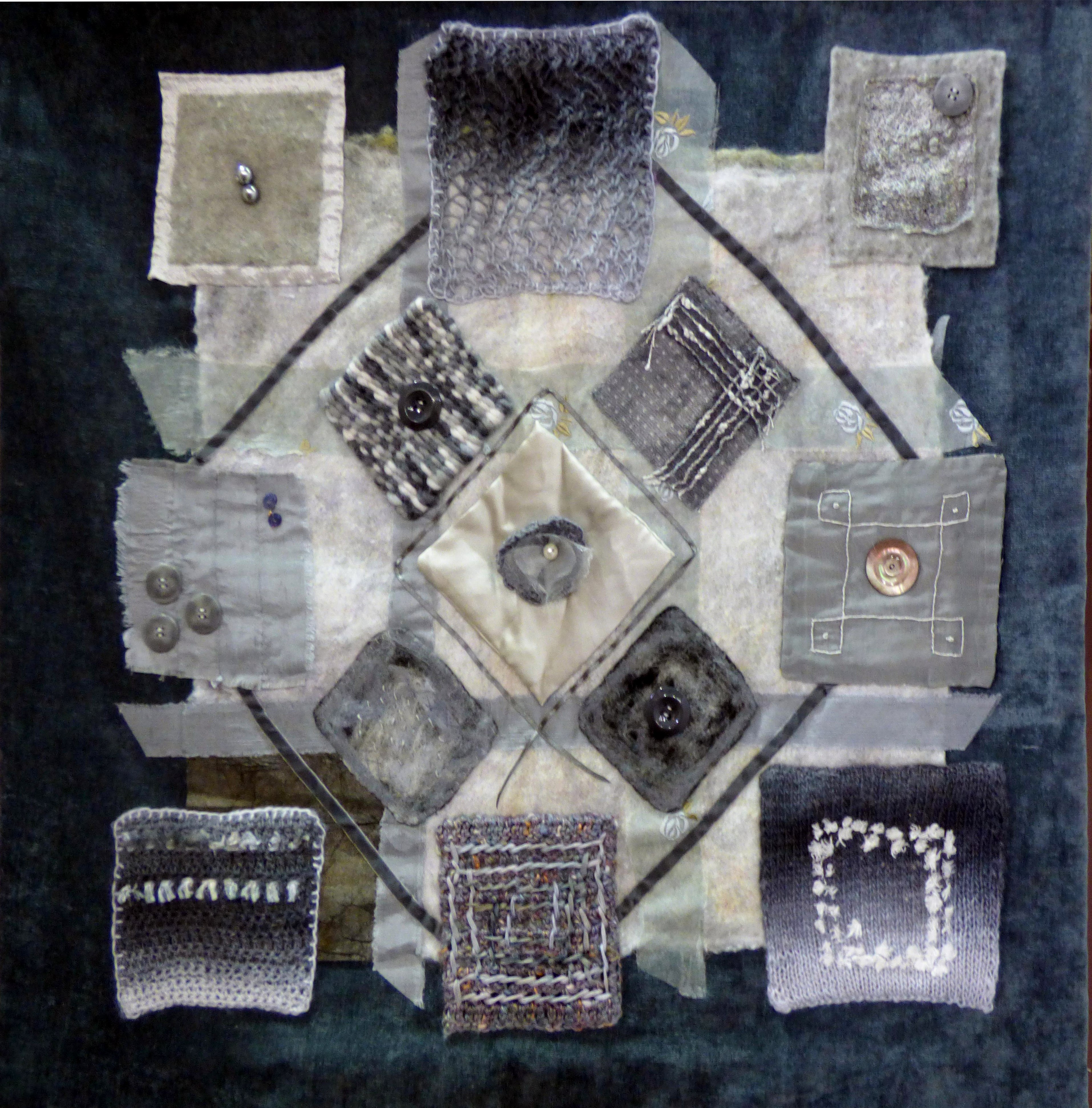 FIFTY SHADES OF GREY by Mary Sotheran, N.Wales EG, mixed media with hand & machine embroidery