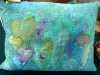 embroidered cushion by Judith Fabby