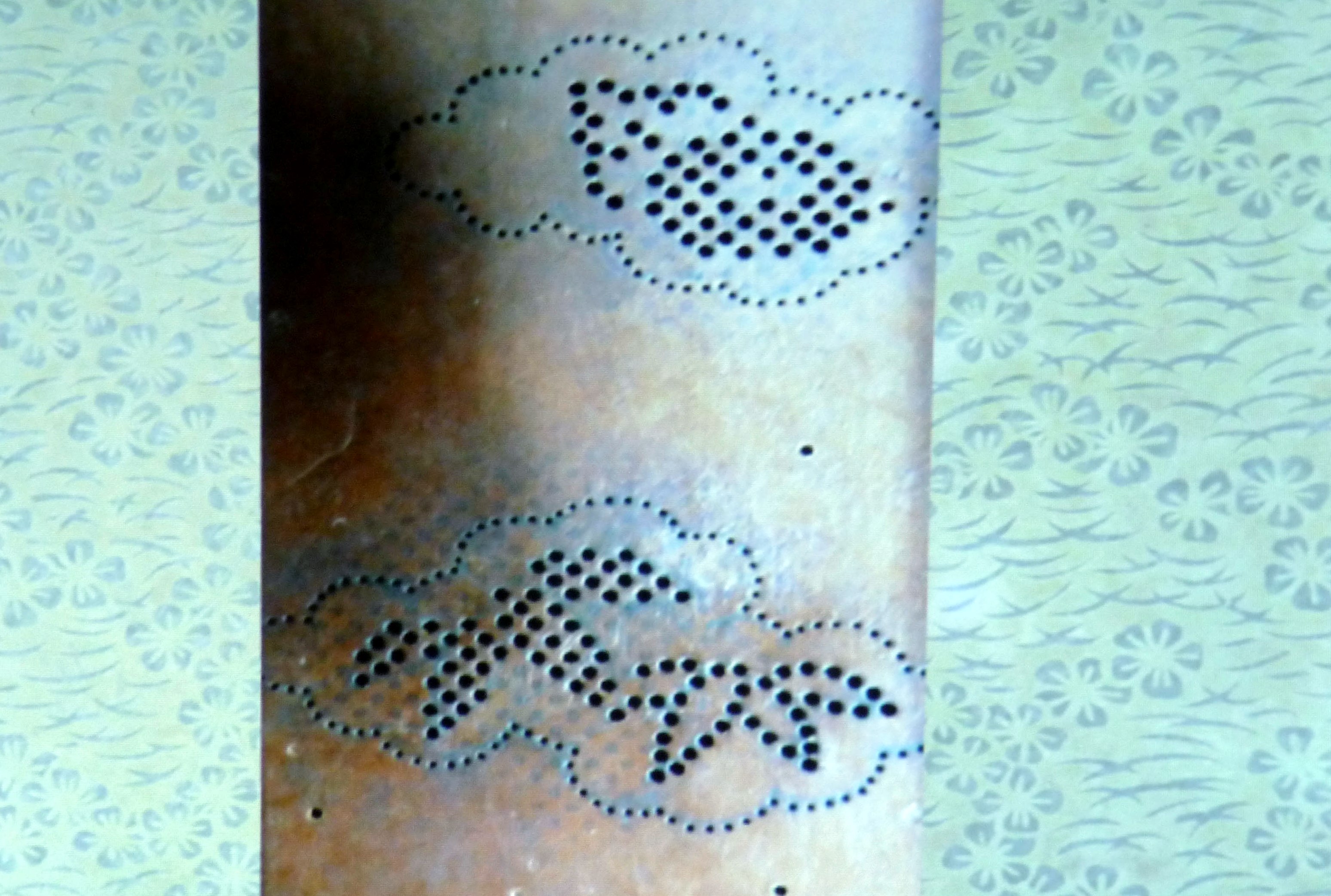 this is a metal stencil used to mark the dots for shibori