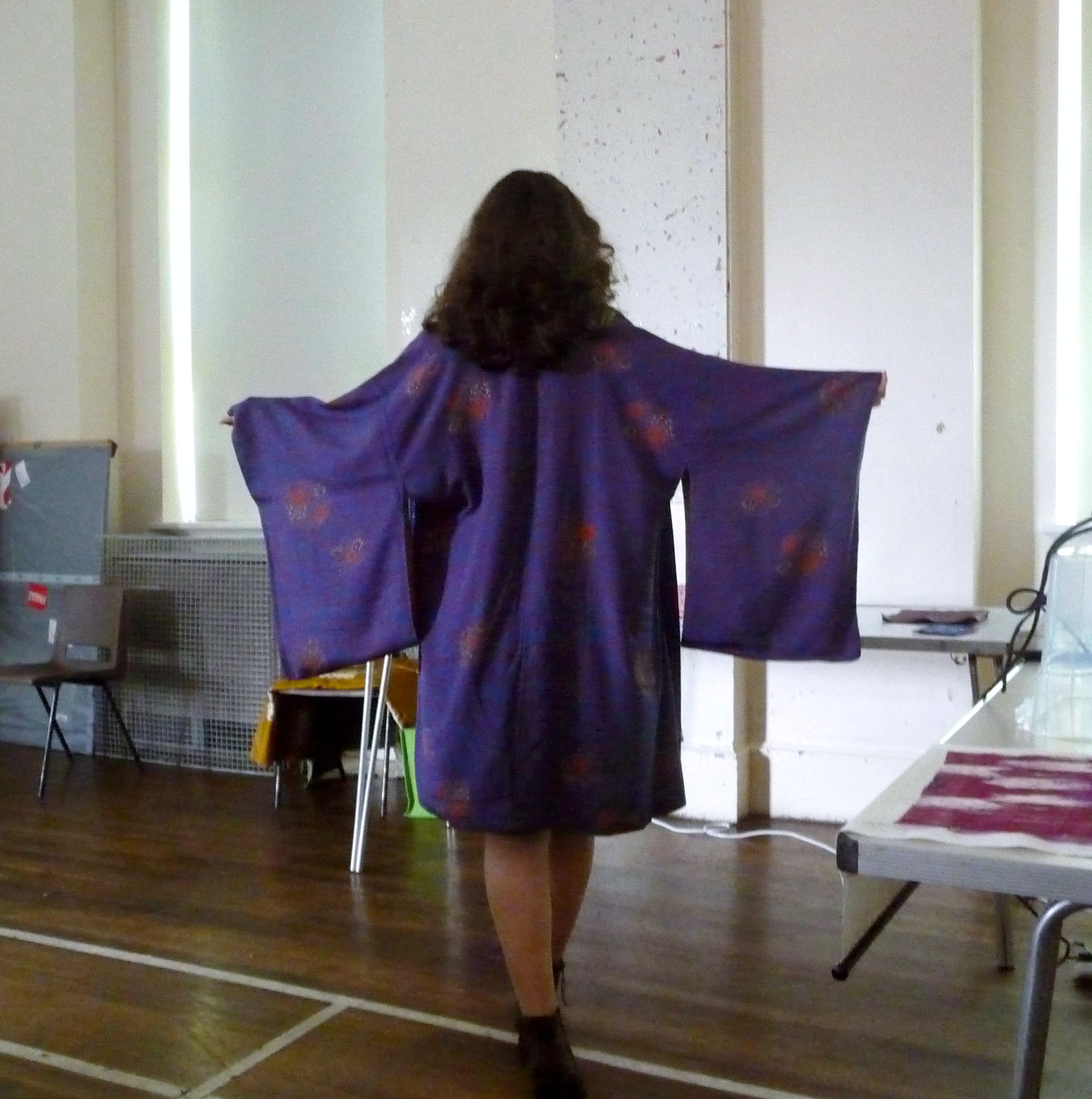 Katie Chaplin modelling a short kimono at Japanese Day 2014