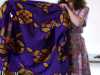 Katei Chaplin showing us a Japanese shibori textile