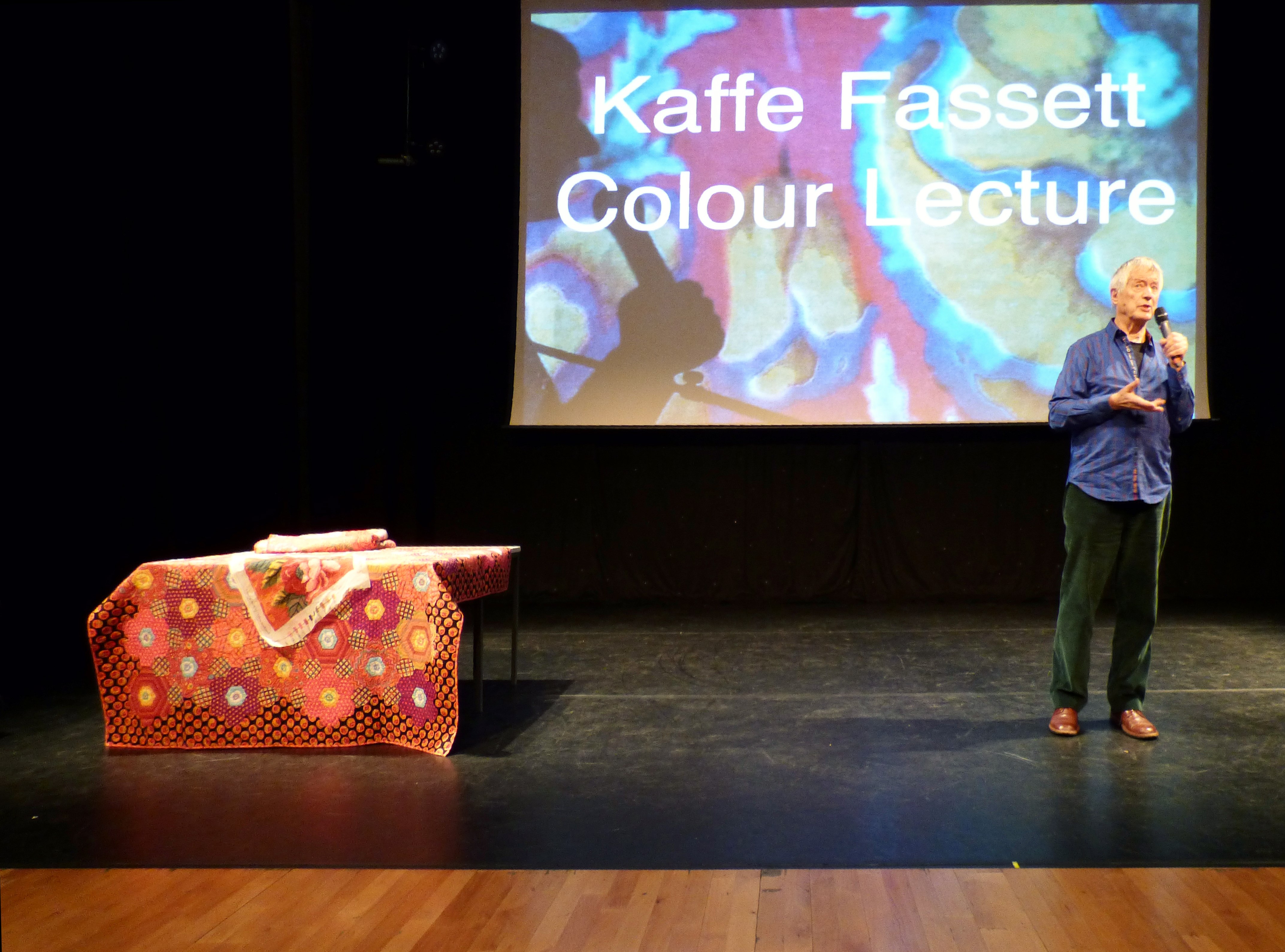 Kaffe Fassett Lecture, Capstone Theatre, Dec 2016
