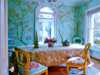 slide showing interior of Kaffe Fassett's home, Kaffe Fassett Lecture, Capstone Theatre, Dec 2016