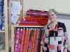 Hilary is trying to blend in with the background at Kaffe Fassett workshop, All Hallows, Dec 2016