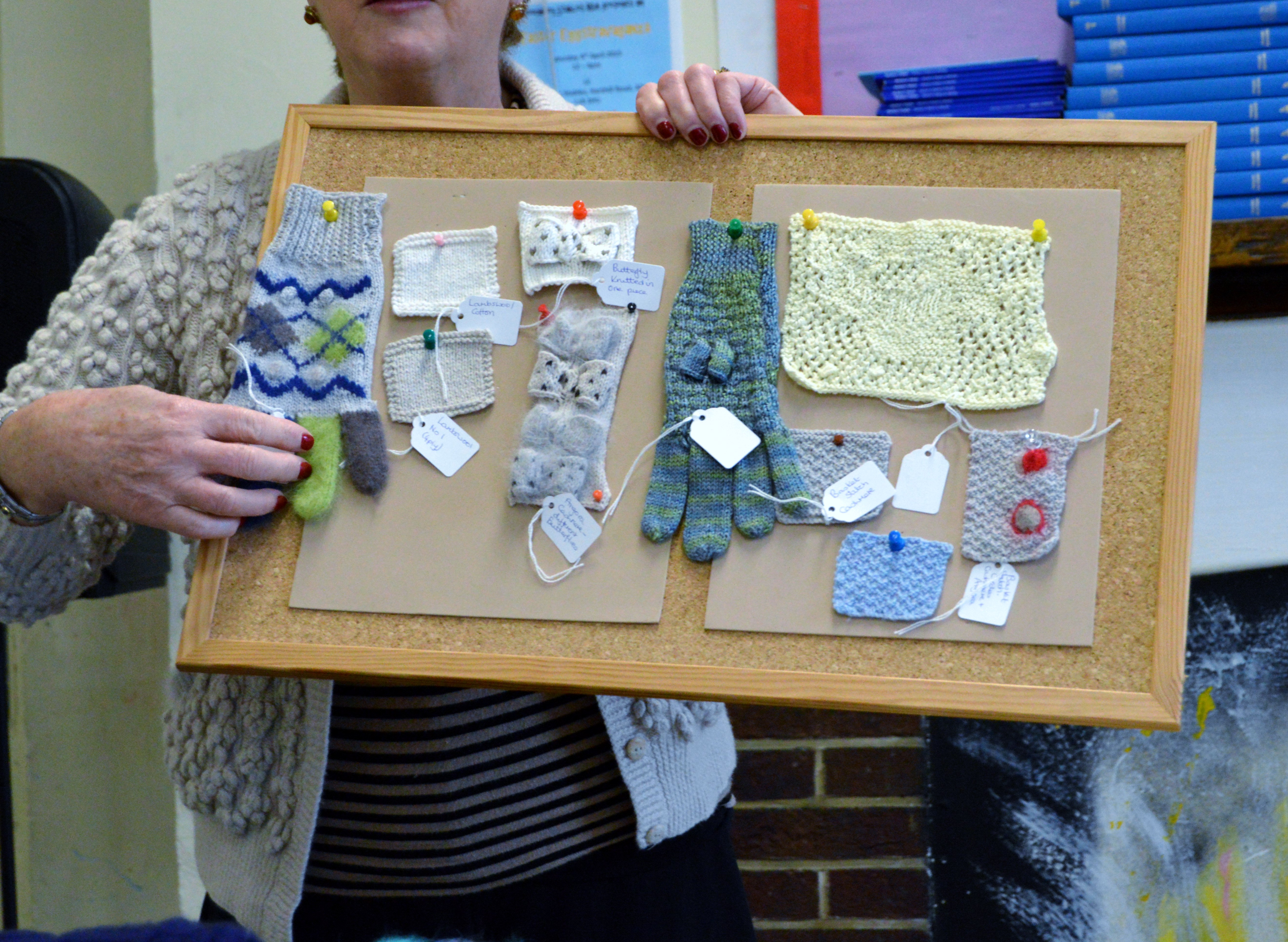 samples of knitting designs by Kay Kelloway