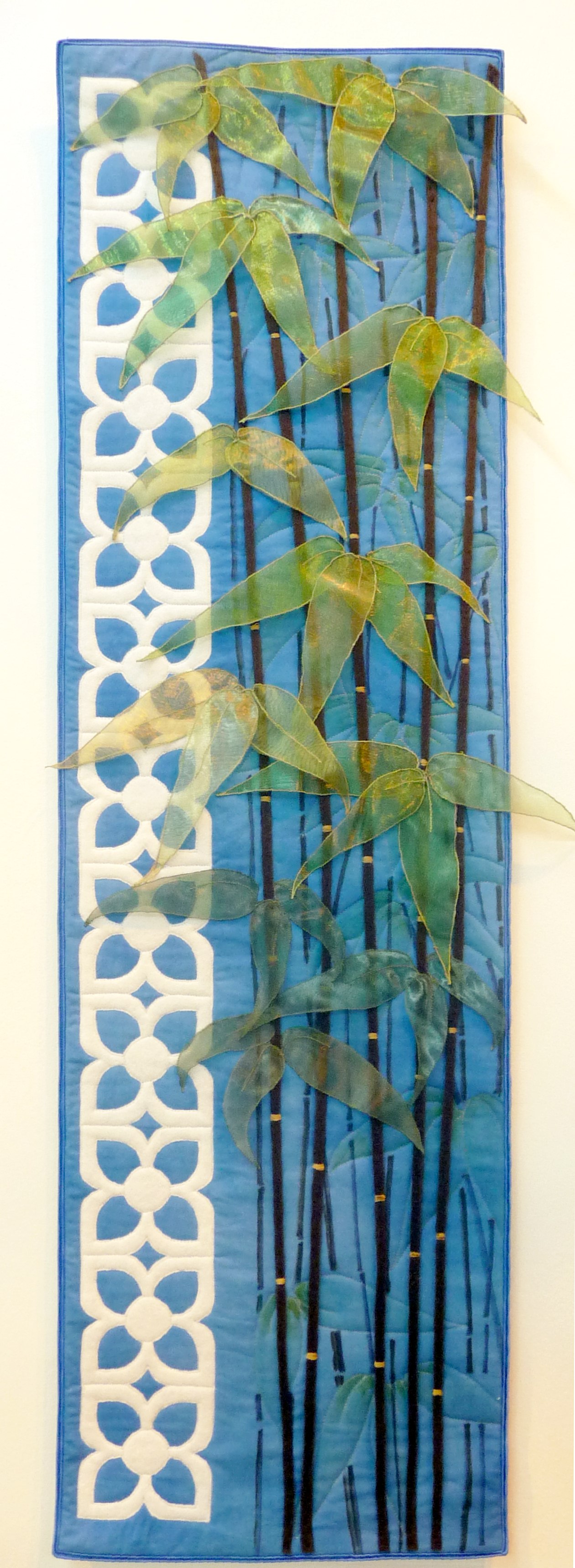 MAJORELLE GARDENS (Bamboo) by Pauline Barnes from Tangent Textiles