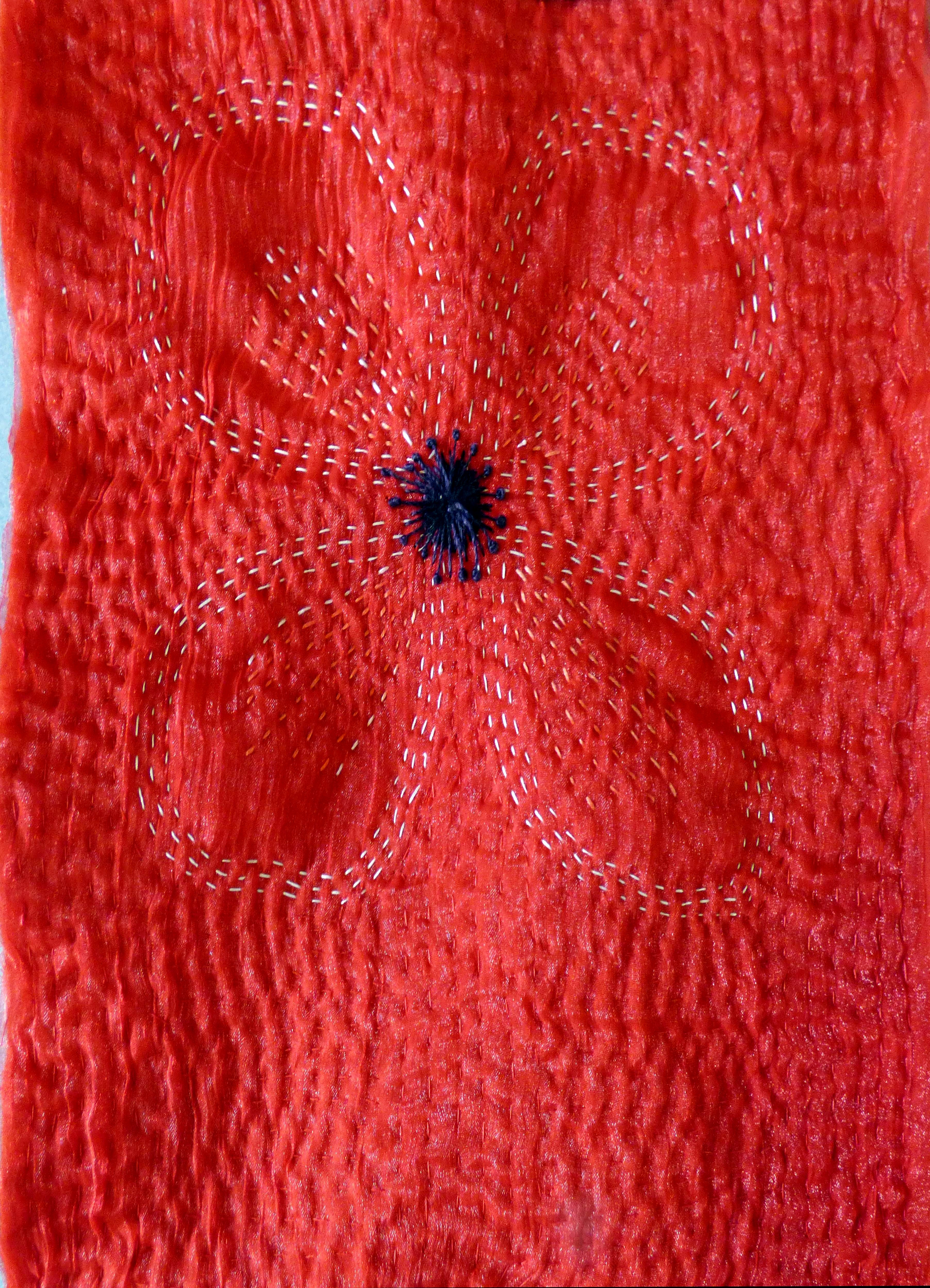 sample by Gill Roberts at Layers, Texturing and Stitch workshop 2022