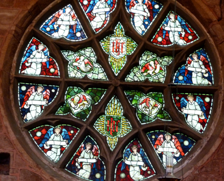 Rose window  in St Edward the Confessor Church, Leek