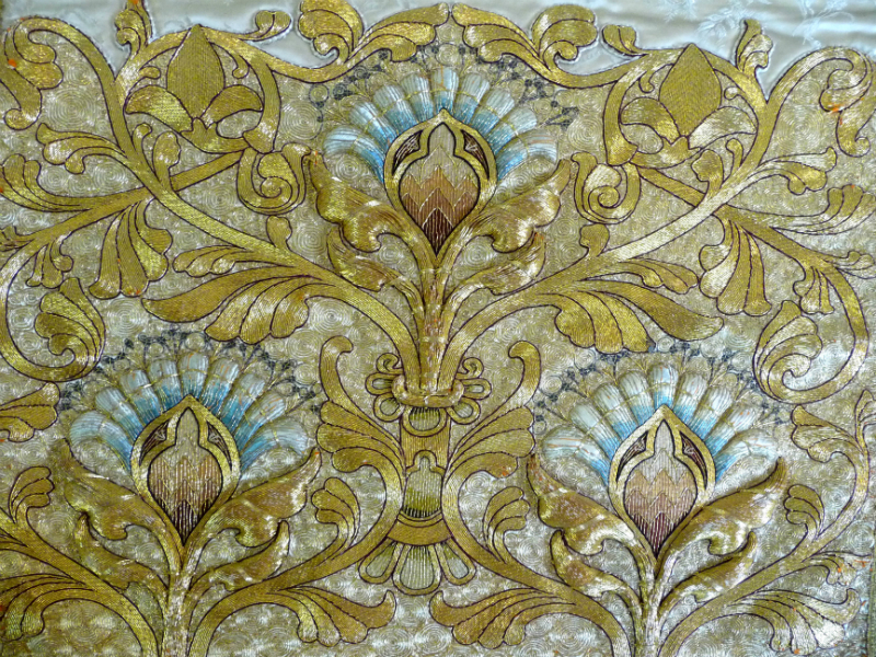 Goldwork embroidery by Leek School of Embroidery in St Edward the Confessor Church, Leek