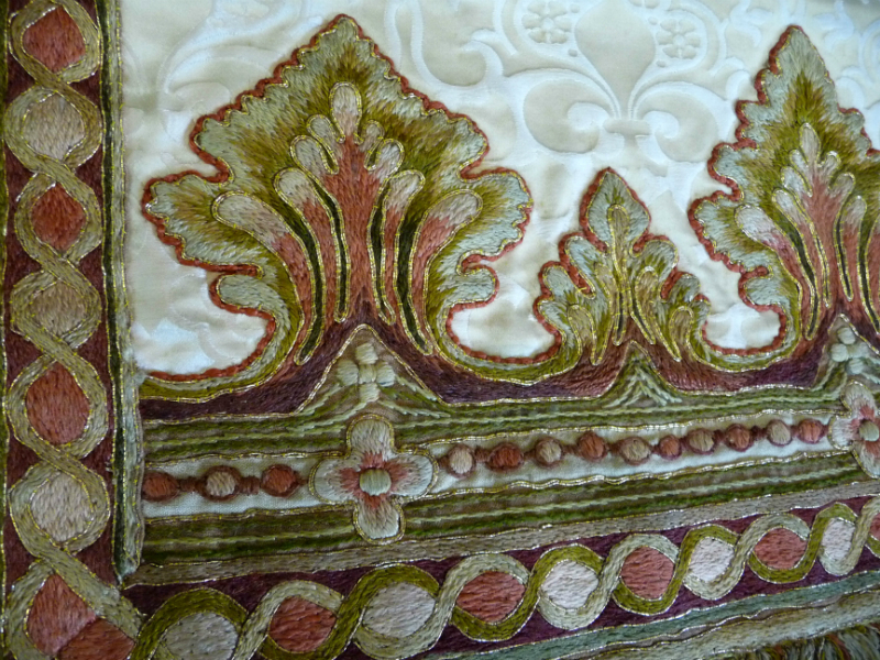 detail of embroidery by Leek School of Embroidery in St Edward the Confessor Church, Leek