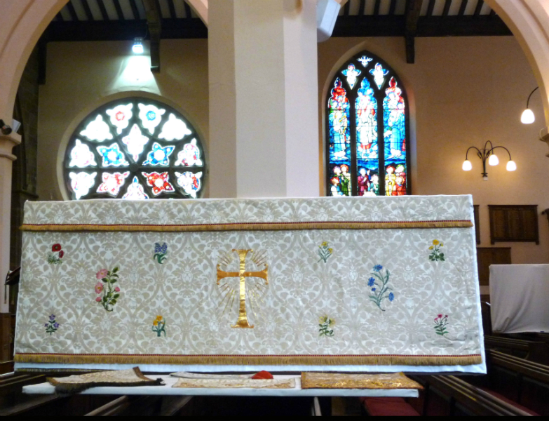 Altar Frontal by Leek School of Embroidery in St Edward the Confessor Church, Leek