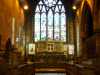 Interior of  St Edward the Confessor Church, Leek- showing an embroidered altar frontal from the Leek School of Embroidery