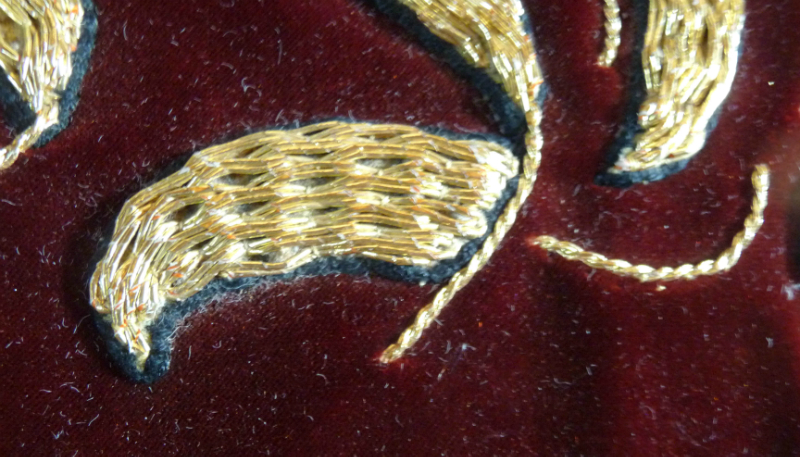detail of Pulpit Fall by Leek School of Embroidery in St Leonard\'s Church, Ipstones, Staffs