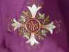 detail of purple Burse and Veil  by Leek School of Embroidery in St. Leonard\'s Church, Ipstones, Staffs