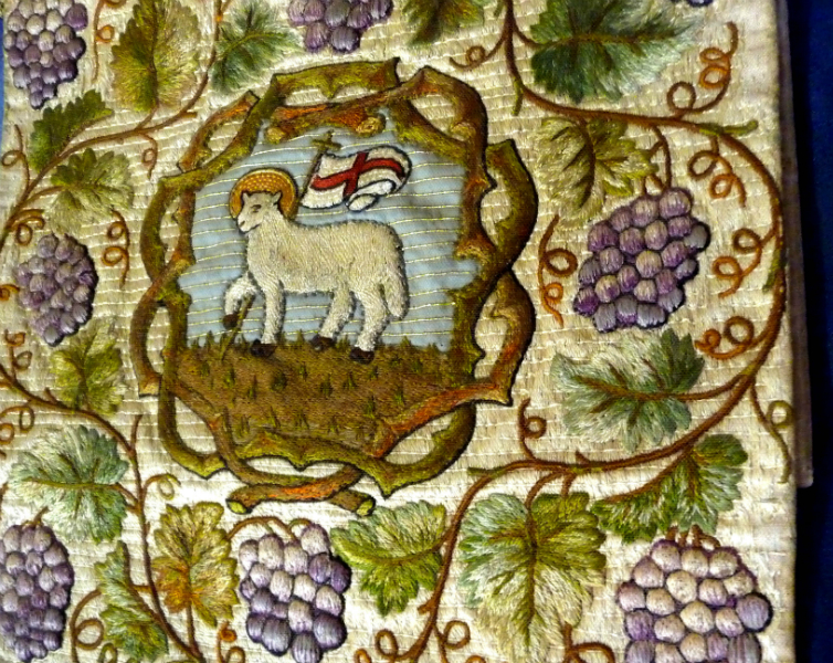 detail of Altar Frontal designed by John Sedding and worked by Mrs Hunt in St Luke\'s Church, Leek