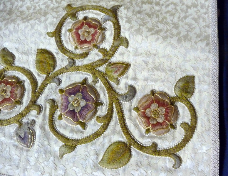 detail of goldwork embroidery in St. Luke\'s Church, Leek