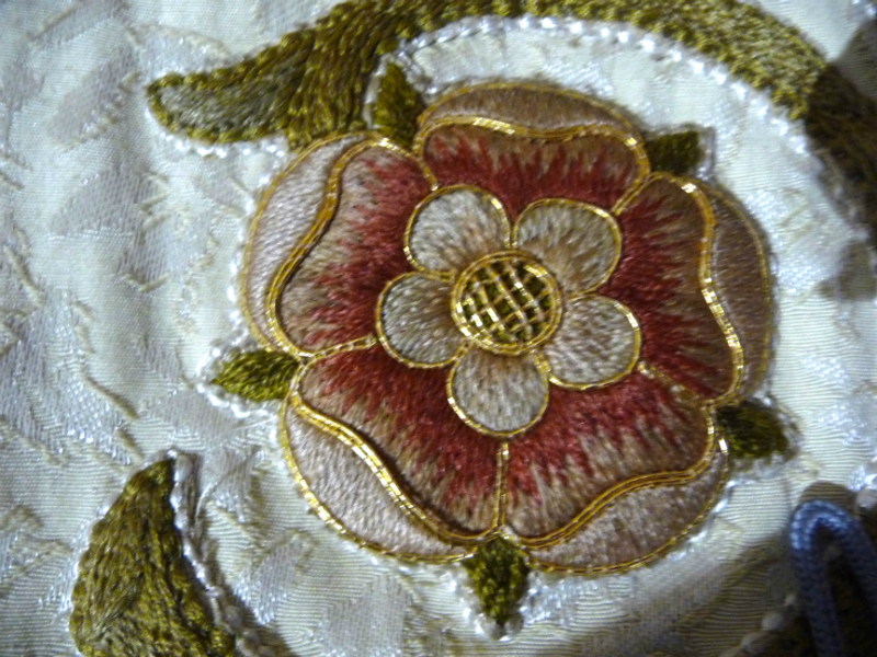 detail of goldwork embroidery in St. Luke's Church, Leek