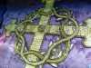 detail of goldwork embroidery by Leek School of Embroidery in St. Luke\'s Church, Leek