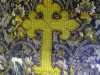 detail of goldwork embroidery by Leek School of Embroidery in St. Luke\'s Church, Leek