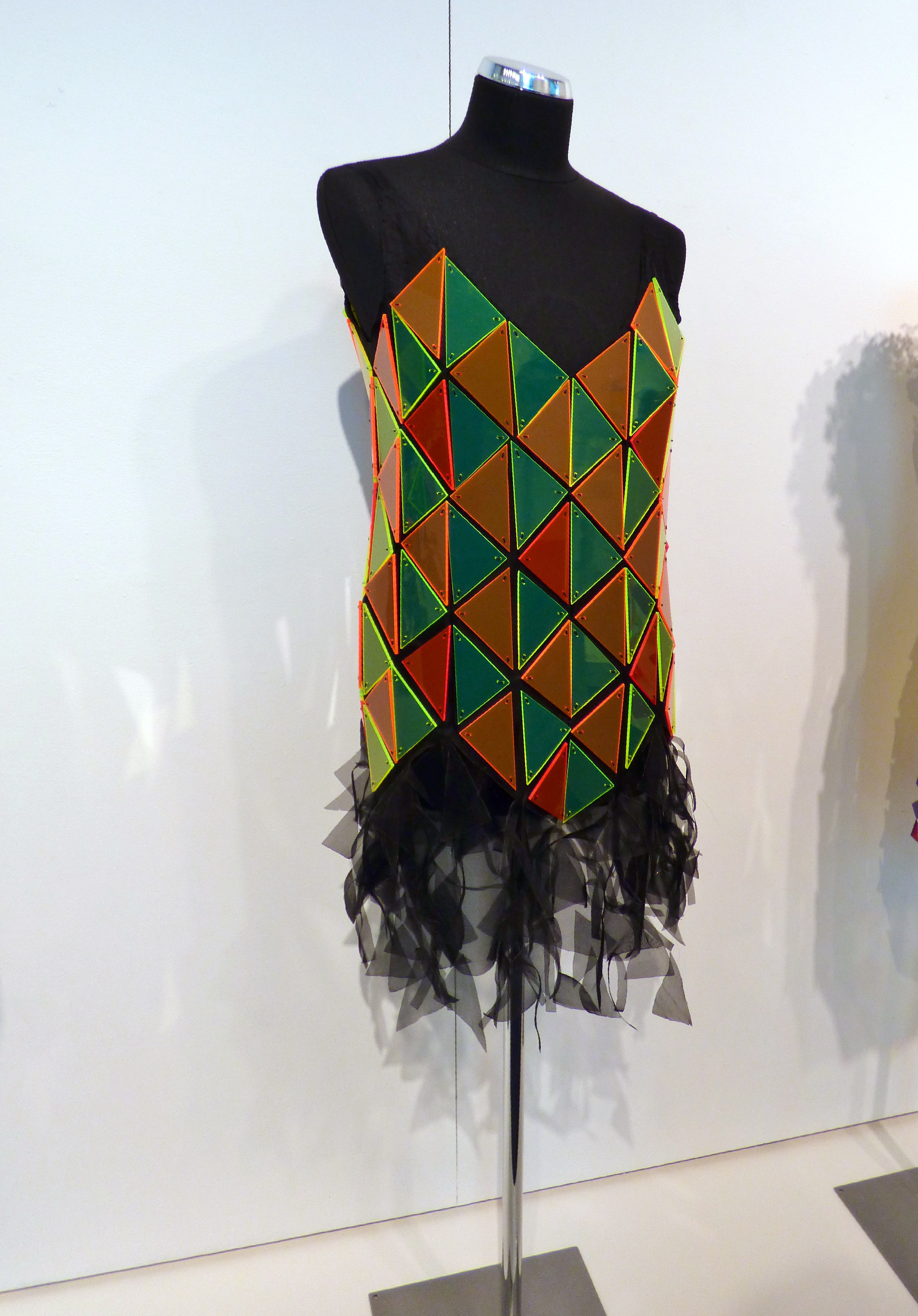 REFRACTION by Jackie Brough, silk organza & perspex, Textile21 at World of Glass, St Helens 2016