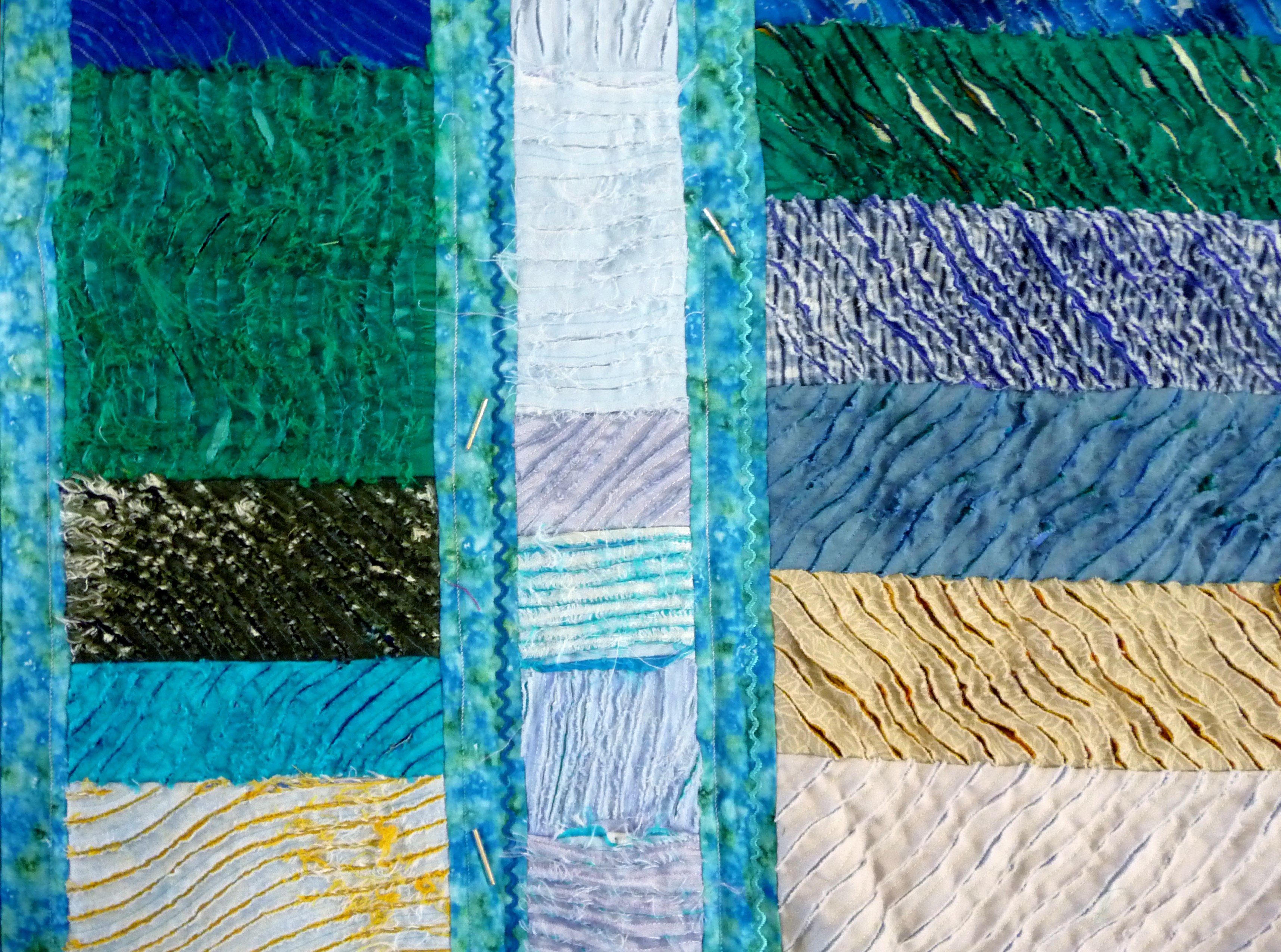 detail of QUILT by Norma Heron which features 'chenille' fabric