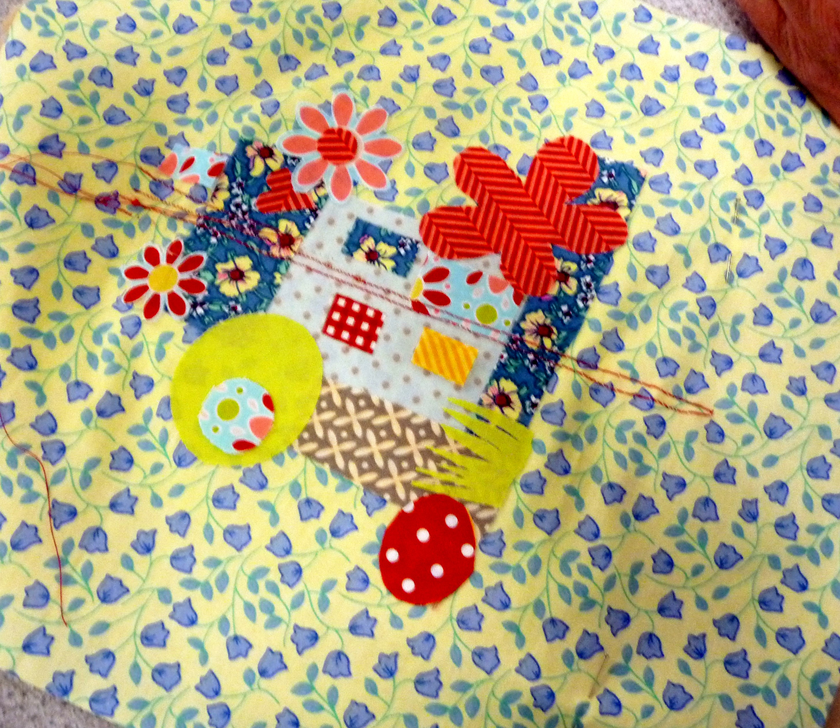 students work at Machine Embroidery workshop with Norma Heron