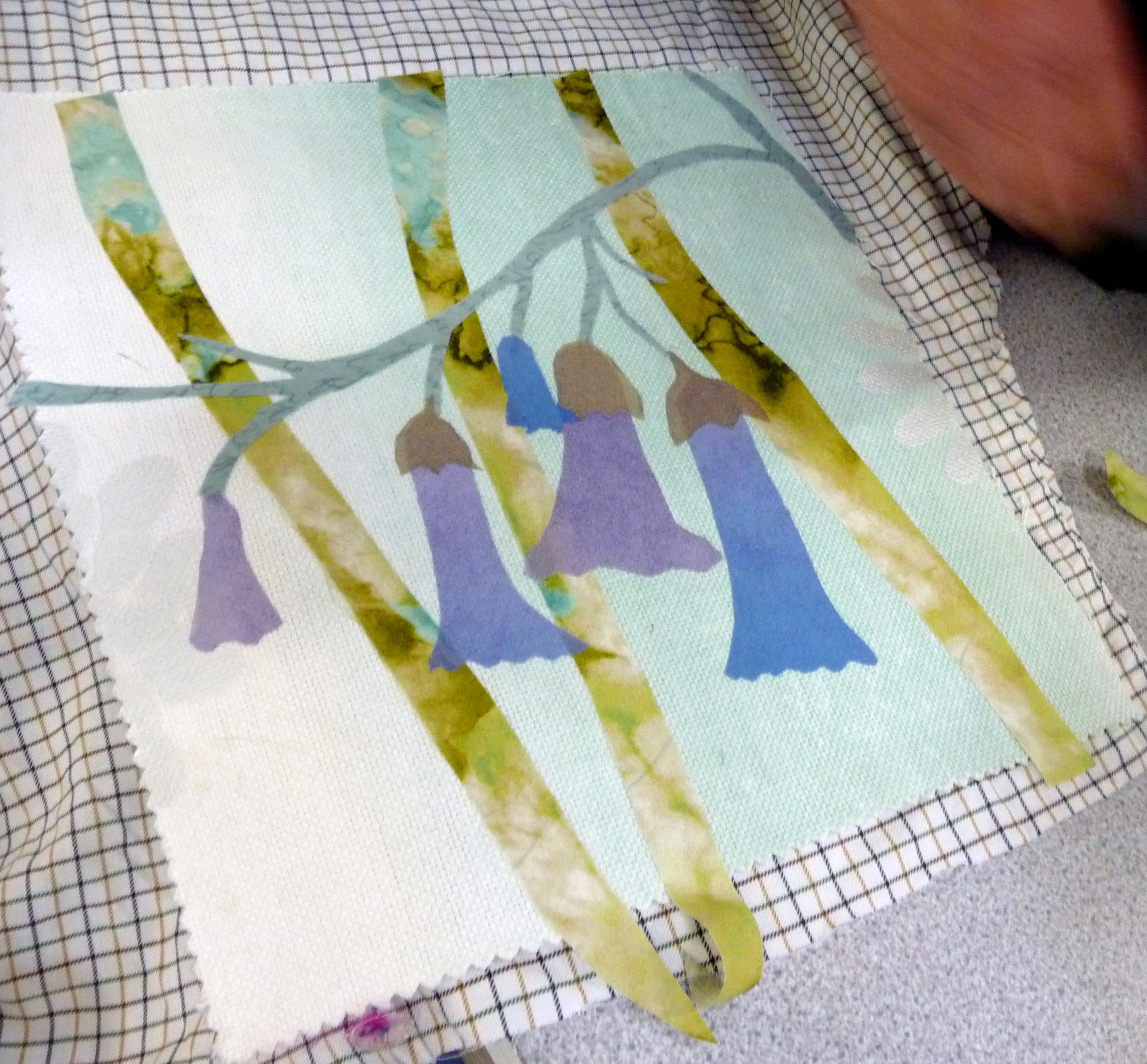 students work at Machine Embroidery workshop with Norma Heron