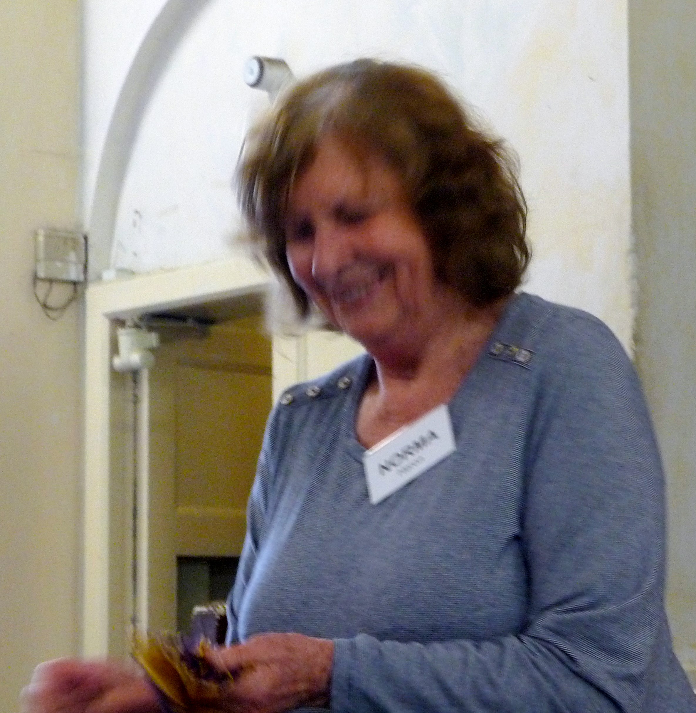 Norma Heron, our Tutor at the Machine Embroidery Workshop