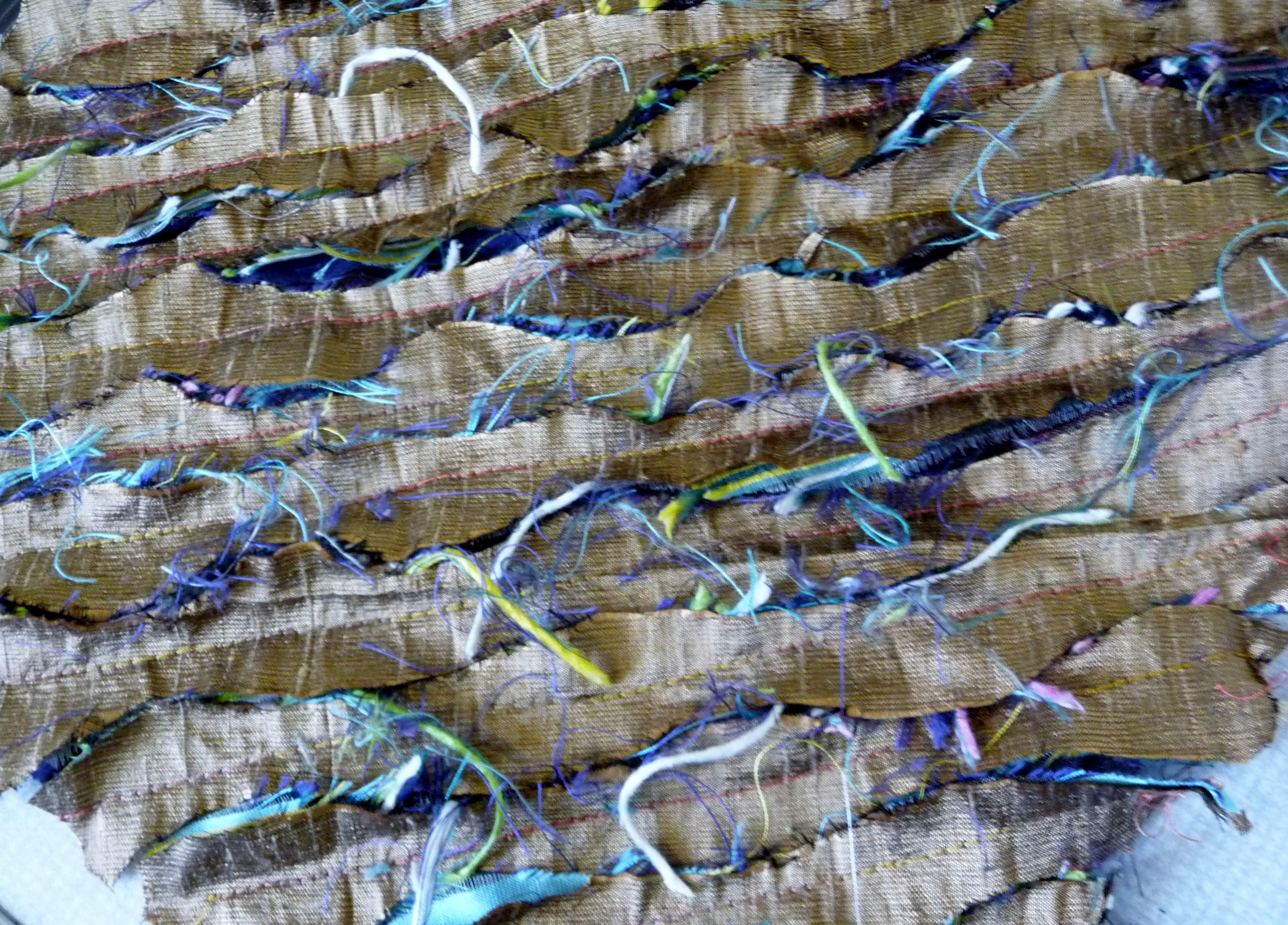 sample of 'chenille' fabric a student at Norma Heron's workshop