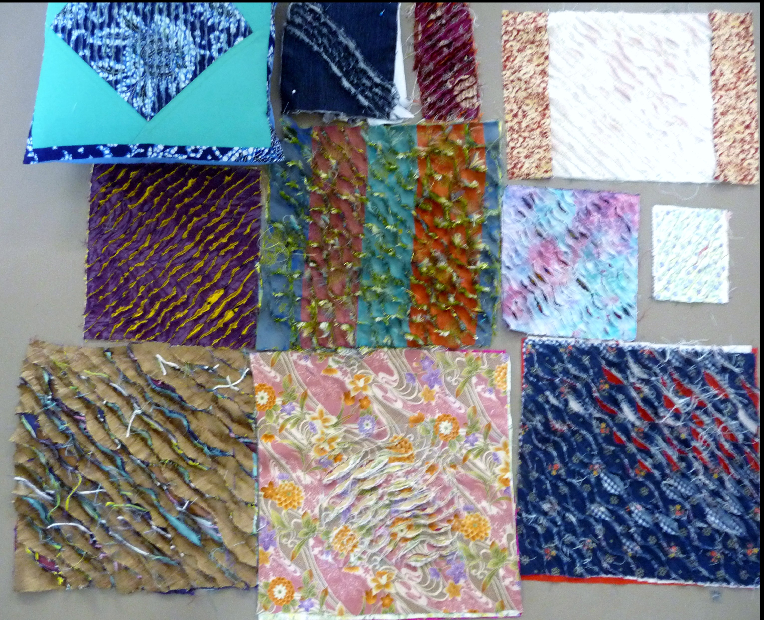 this is some of the work produced at Norma Heron's Machine Embroidery workshop